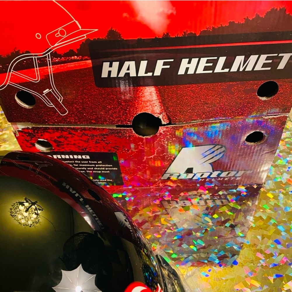 Raptor half Helmet new with box size L.